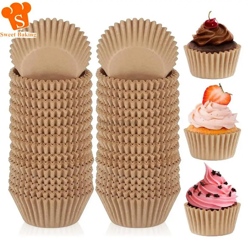 100/200/300pcs Cupcake Baking Cup Liner-Disposable Cup Parchment Liner for Baking- Food Grade&No Smell-Muffin Paper Baking Cups