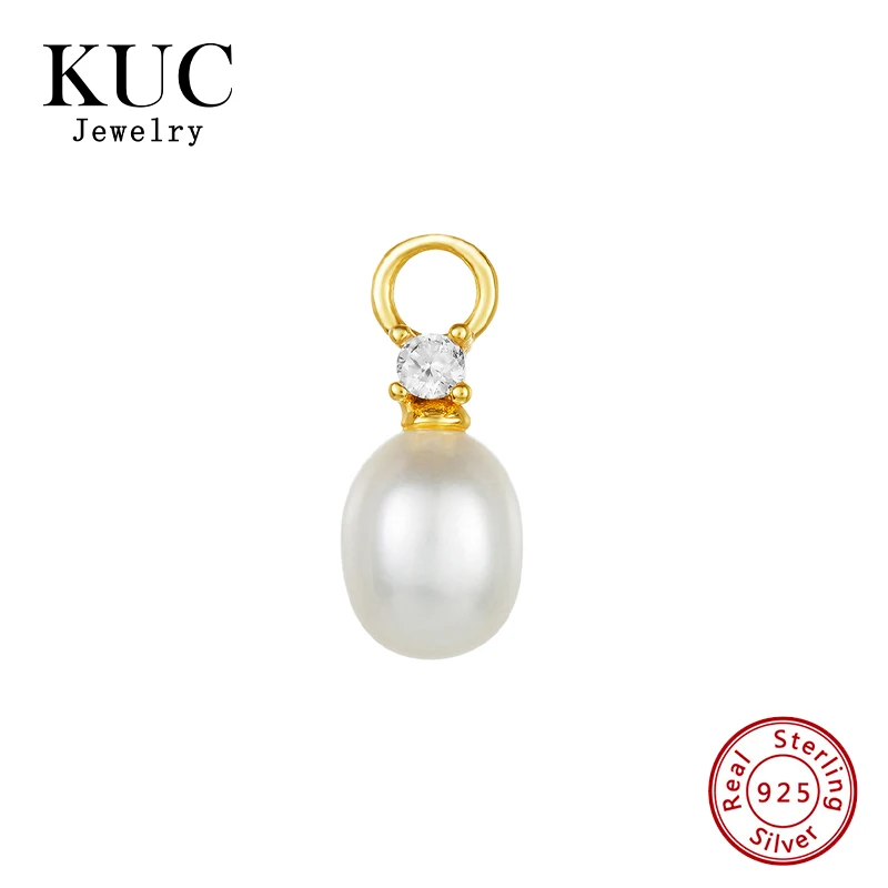 925 Sterling Silver Fine Jewelry Earrings Accessories Delicate 18k Gold Plated Charm Freshwater Pearl Zircon Pendan