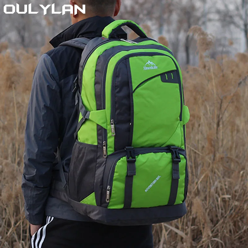 Oxford Cloth Rucksack Men Long-distance Travel Bag Women Luggage Bag Large Capacity Backpack Outdoor Hiking Camping Waterproof