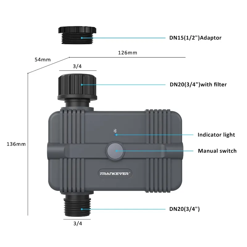 Garden Automatic 1/2 Outlets Smart Water Timers Tuya Blue Tooth WiFi Sprinkler Drip Irrigation System Controller