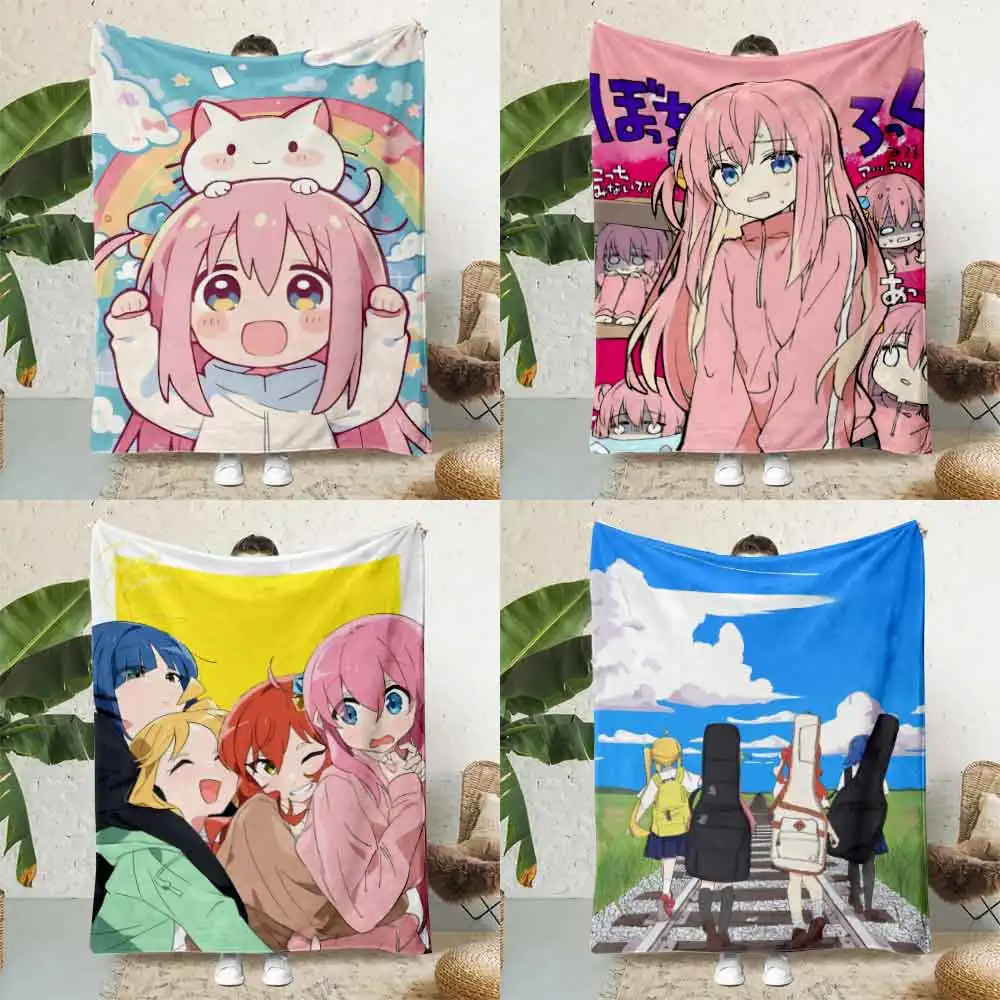 Hot Anime Bocchi the Rock Printed Blanket Picnic Blankets Warm Blanket Soft and Comfortable Blanket Home Travel Birthday Gift