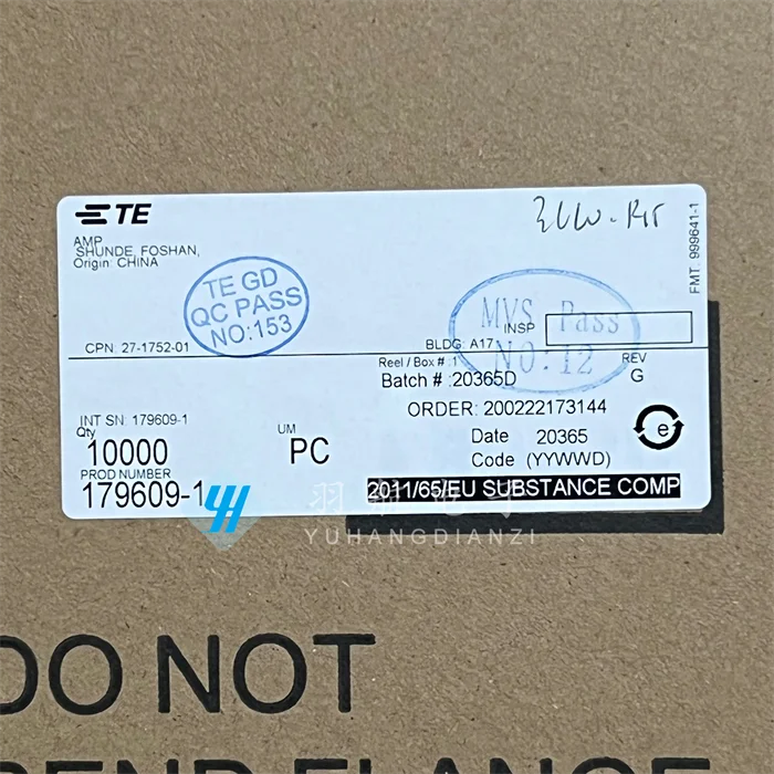 Terminal de conector 179609-1, original, nuevo, 50 piezas