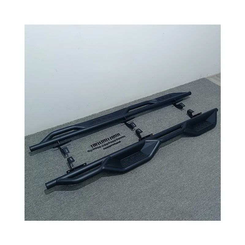 Barra Nerf de Acero Negra Personalizada JP16 para Wrangler JL 4 Puertas Unlimited Sports Sahara 2018-2021, Estribo Lateral Redondo de 3 Pulgadas
