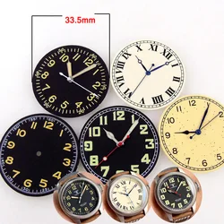 33.5mm Nologo Vintage Watch Dial for NH35 NH36 NH37 NH38 NH39 ETA2824 PT5000 MIYOTA DG MINGZHU 2813 Diver Wristwatch Hand Set