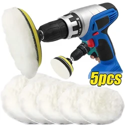 Car Polish Pads 3/7inch Soft Wool Polishing Disc Tools for Machine Waxing Polisher Car Body Polishing Discs Cleaning Accessories