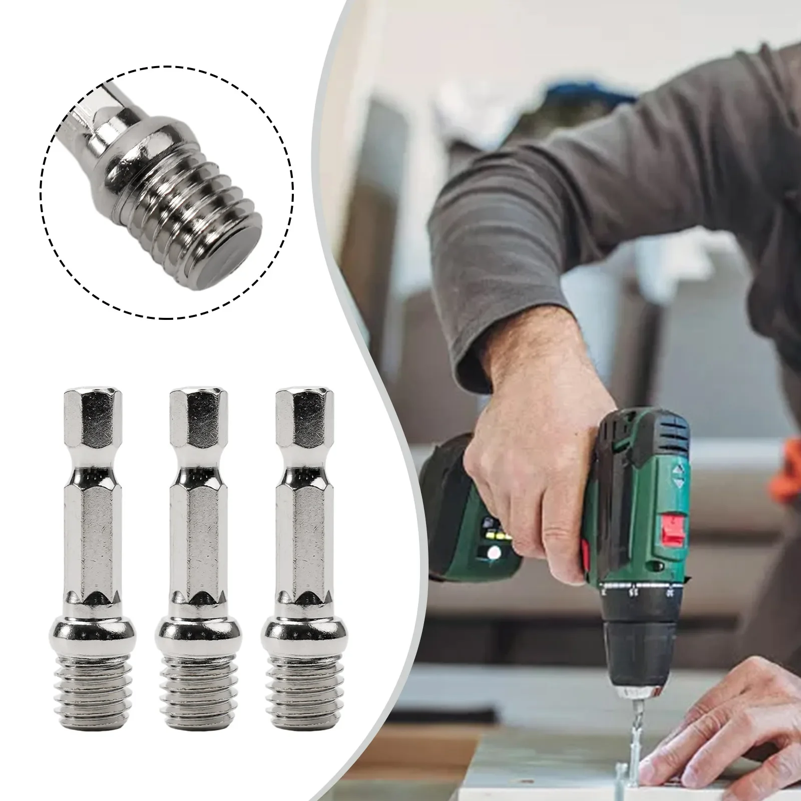 

Connecting Rod High Quality Metal Connecting Rod Adapter Drill Chuck Set For Polishing Disc Connection With M10 Thread 3pcs