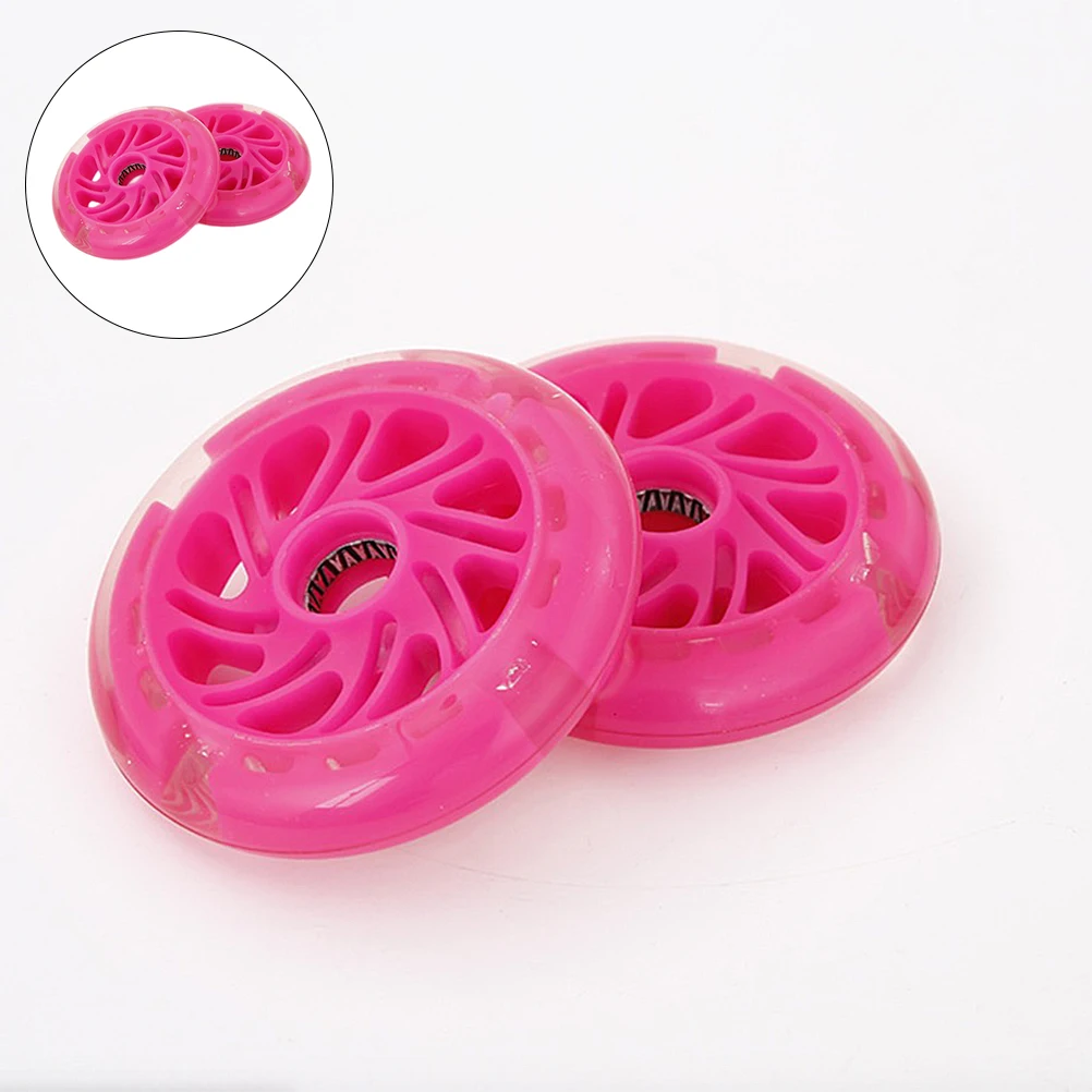 

2pcs Training Mute Glowing Wheels Slip-Proof Noise-Free Sturdy Pu Easy Install Luminous Design Bike