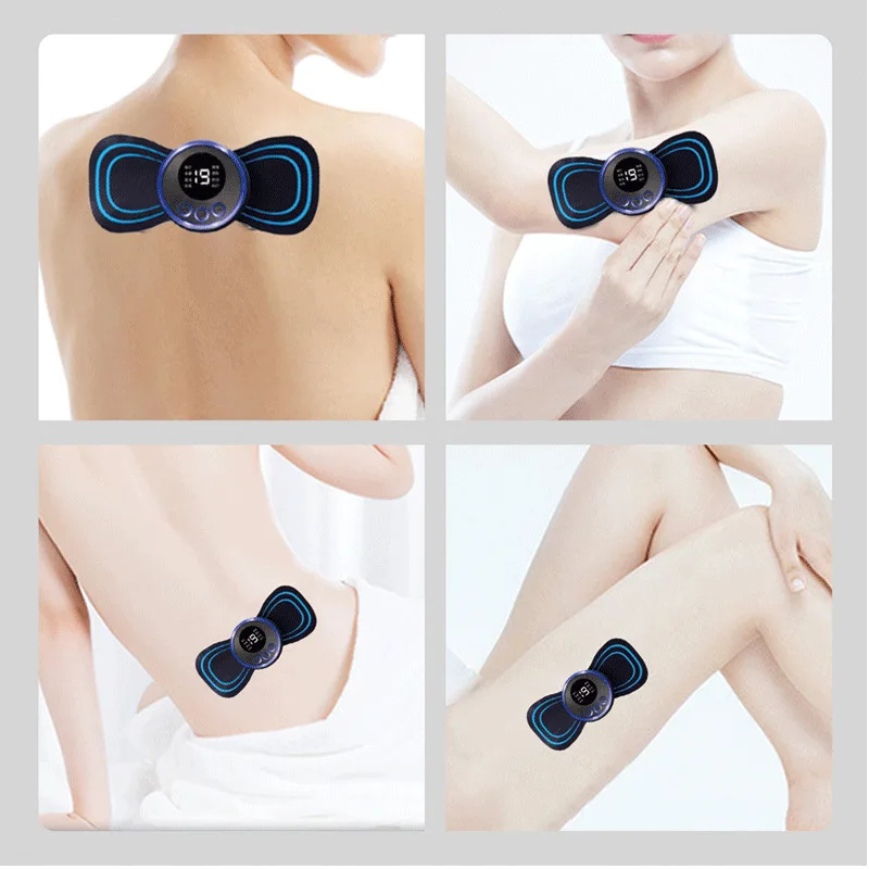 EMS Smart Mini Massage Sticker Portable Electric Neck Massager Cervical Spine Massage Sticker Pulse Physiotherapy Instrument