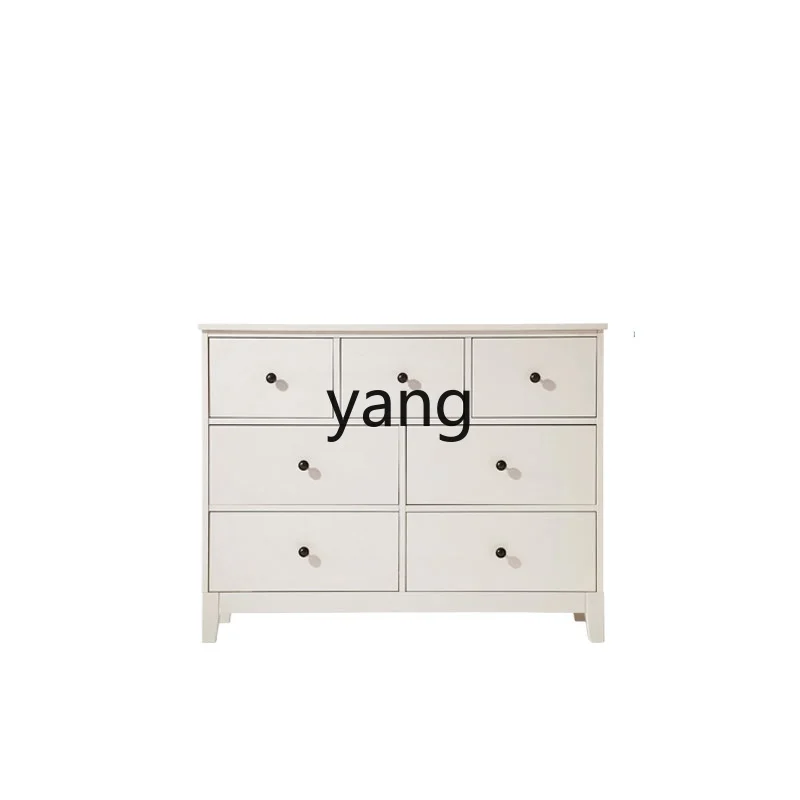 CX Modern White Seven-Bucket Storage Cabinet Living Room Bedroom Wood Foot Drawer Storage