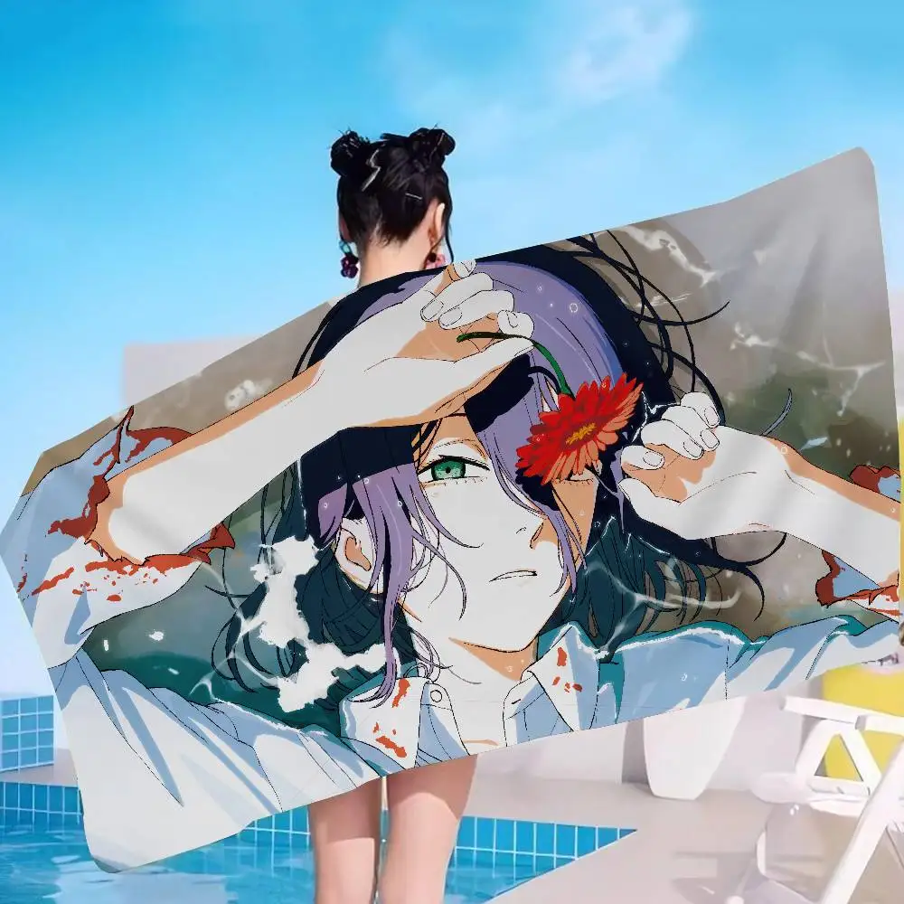 Anime Chainsaw Man Microfiber Beach Towel Absorbent Quick dry Soft Yoga Swimming Resort Mountain Climbing Towel