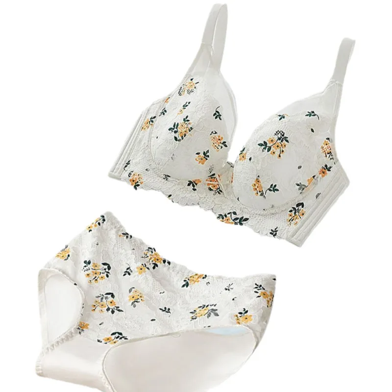 

Women Bra Set Panties printing Bralette Sexy Lingerie Set Brassiere Female Cotton Underwear Set 75 80 85 90 95 100 105 B C D E