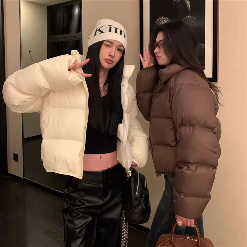 

Faionable Thiened Cotton Jaet Women's Autumn Winter New Sle Korean Version ort Length Loose Fit Zipper Element