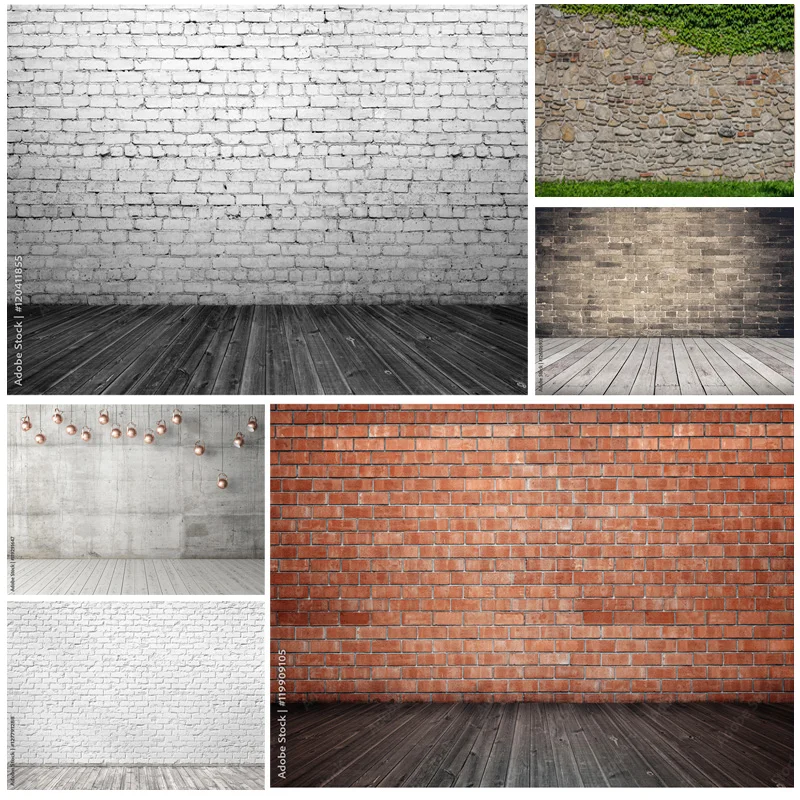 

ZHISUXI Vinyl Custom Vintage Brick Wall Wooden Floor Photography Backdrops Graffiti Photo Background Studio Prop 2216 DCR-06