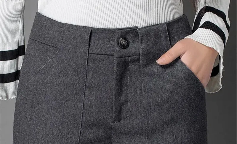 winter and autumn Fashion casual plus size high waist thick warm snowwear brand female women girls wide leg pants
