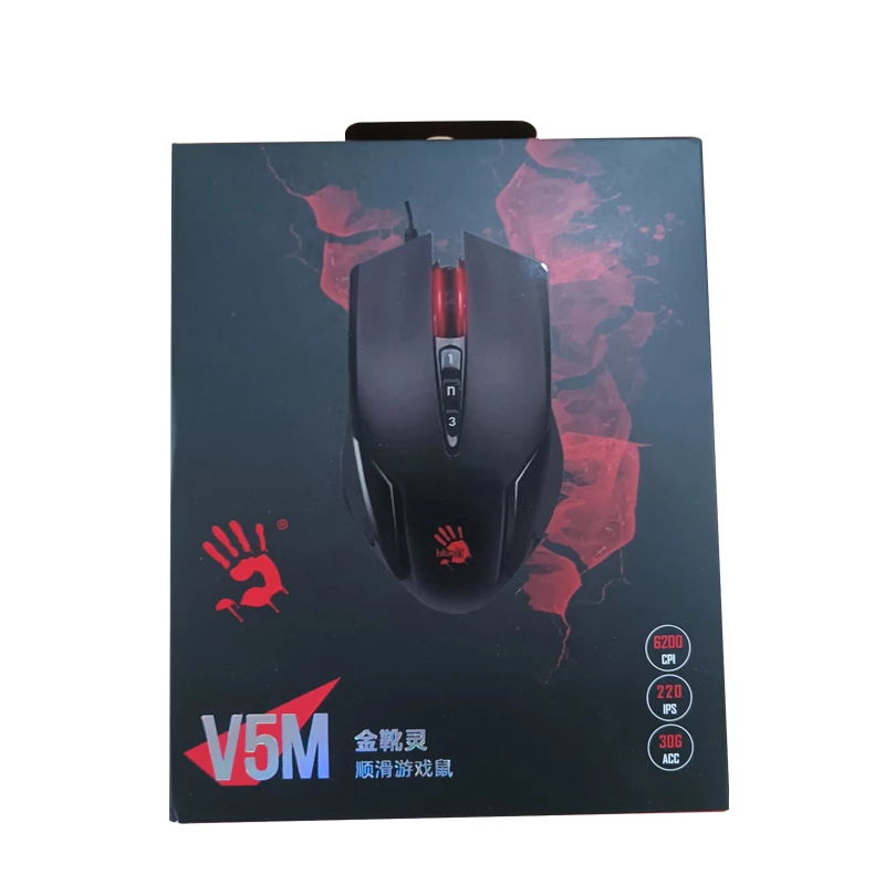 A4Tech Bloody V5M USB Wired Gaming Mouse ,Optical game engine,Eating Chicken,CF, Laptop Game