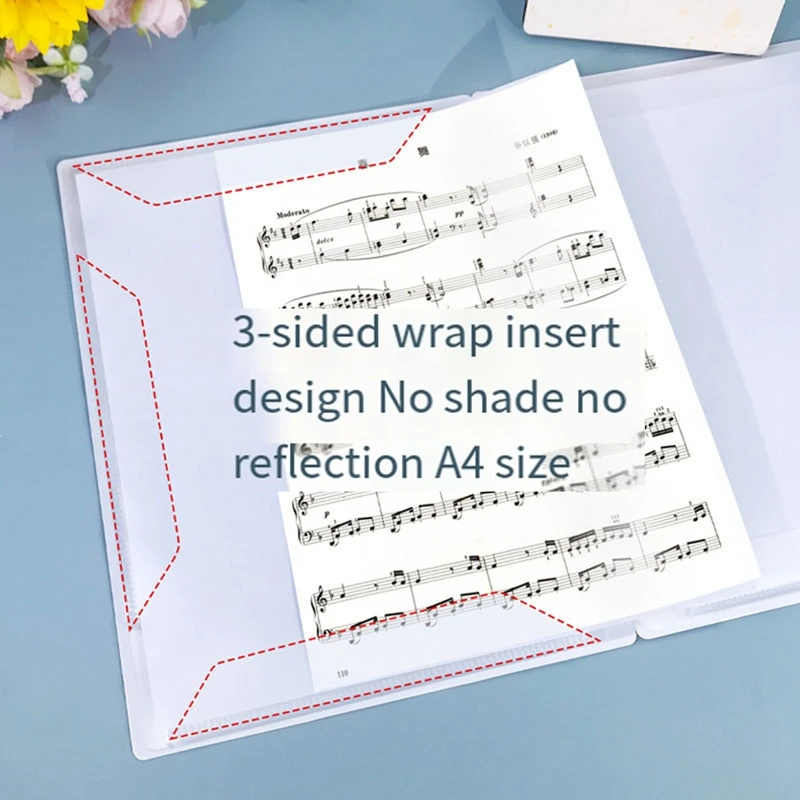 Sheet Music Folder, 40 Pages, Sheet Music/Holder,Fits Letter Size A4, Choir Folder Easy To Use ,Gradient Pink