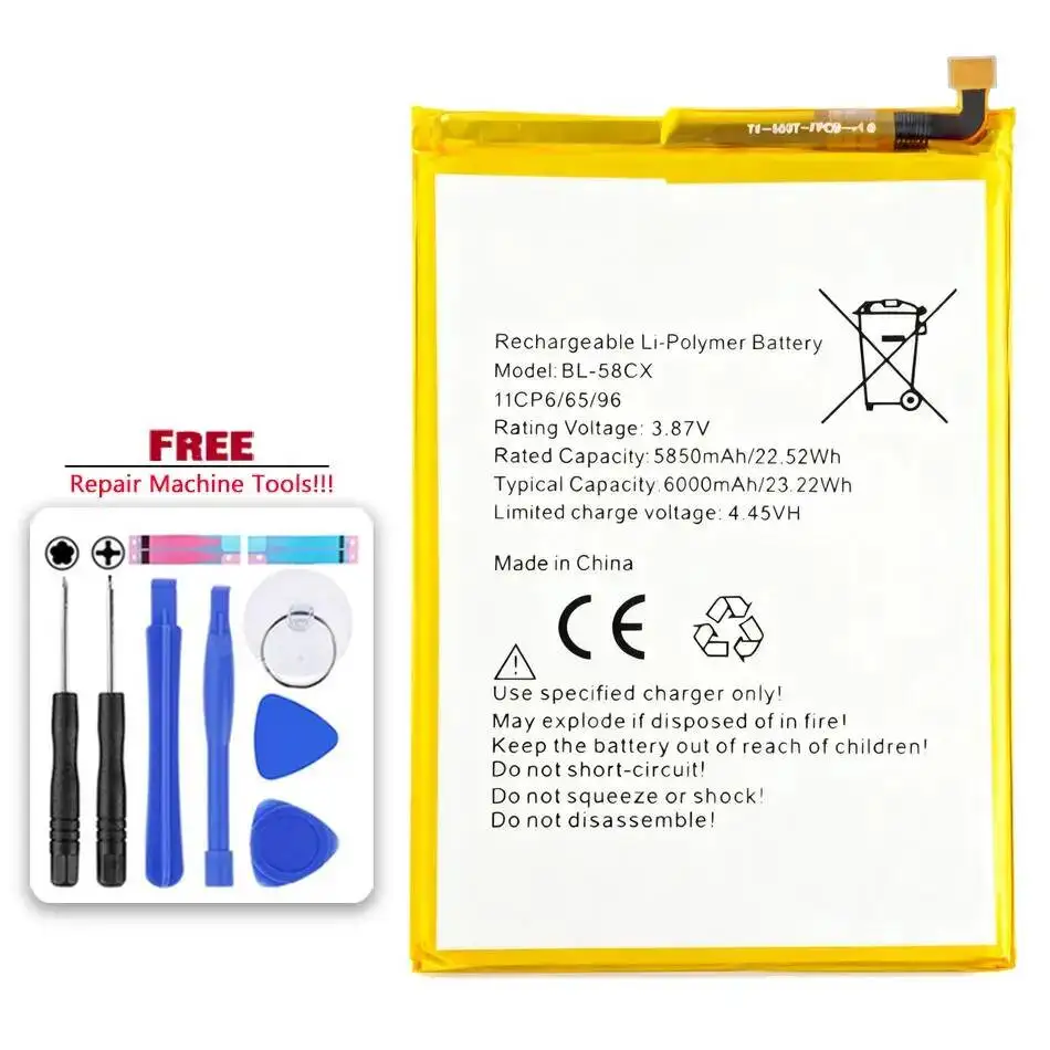 

BL-58CX Mobile Phone Battery High Compatibility Long Lasting 6000Mah For Infinix X659 Hot 10I X659B