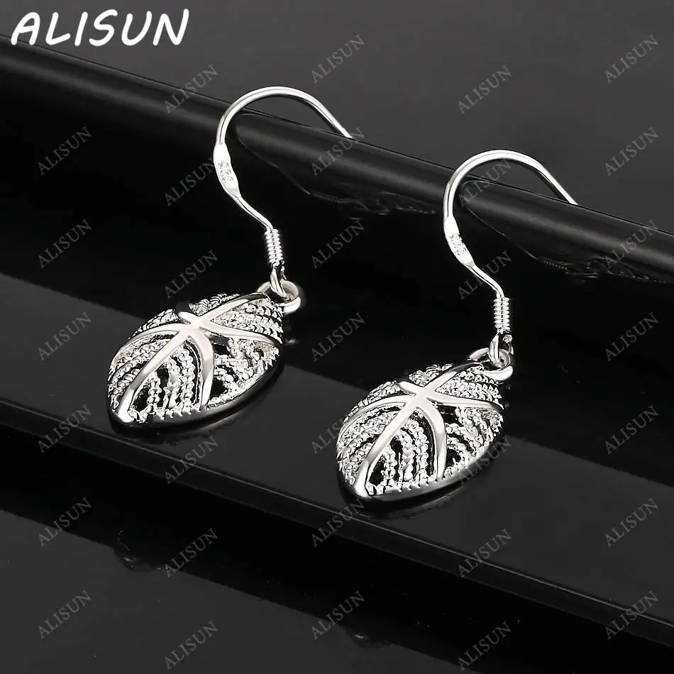 

ALISUN 925 Sterling Silver Oval Earrings Drop Earrings For Women Fashion Jewelry Charm Grace Noble Wedding Accessories