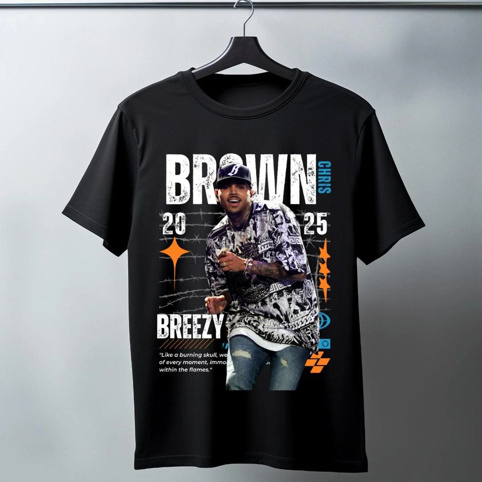 

Hot Sale New Chris Brown Breezy Bowl Tour 2025 T Shirts Men Women Hip Hop Fashion Cotton Tee Shirt Loose Oversized T-shirts