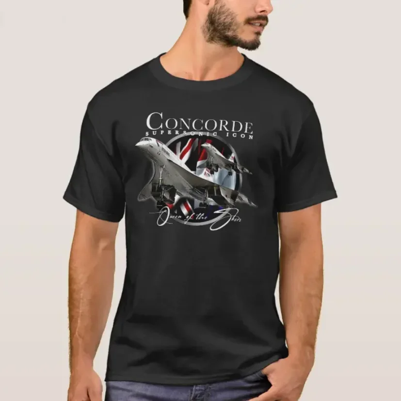 Franco-British Concorde Supersonic Airliner Aviation T-Shirt 100% Cotton O-Neck Short Sleeve Casual Mens T-shirt Size S-3XL