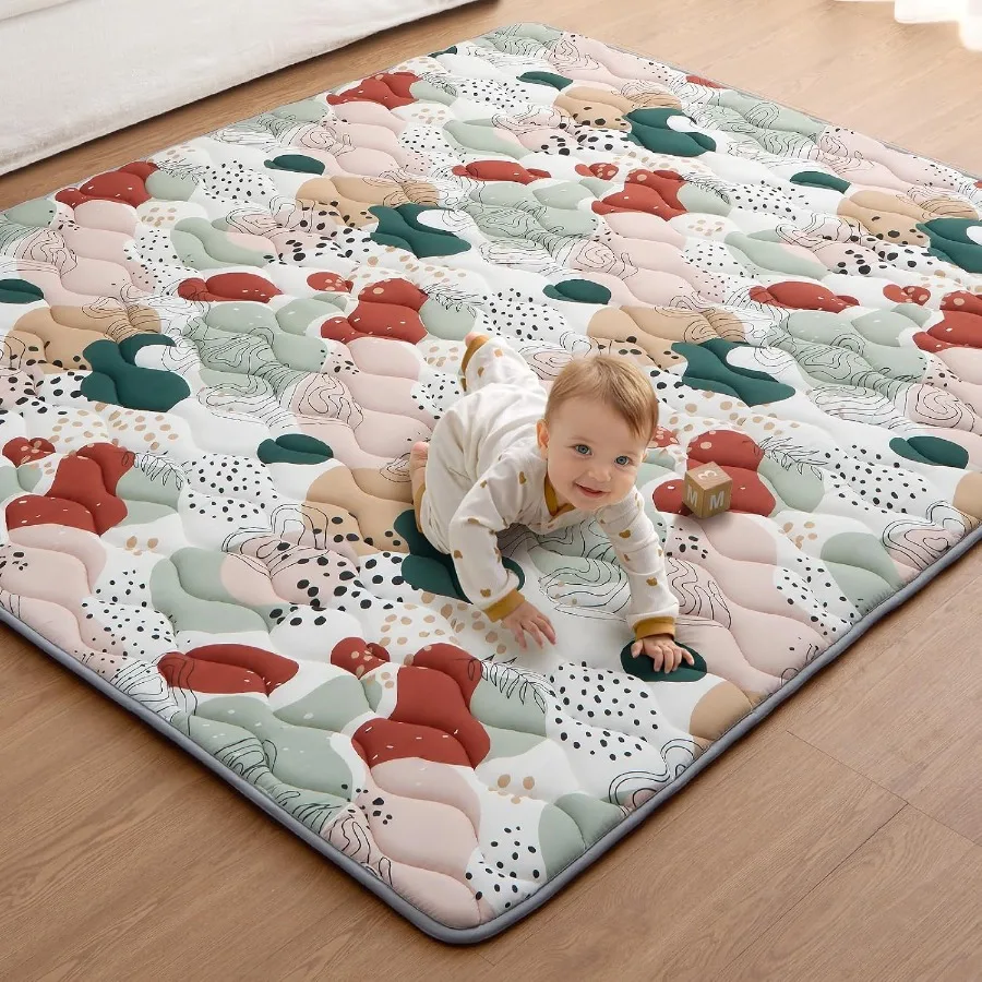 

Baby Play Mats for Floor 71x59 Inch Thicker Foam Playmats for Babies and Toddlers Soft Cushioning Baby Crawling Mat Modern Abst