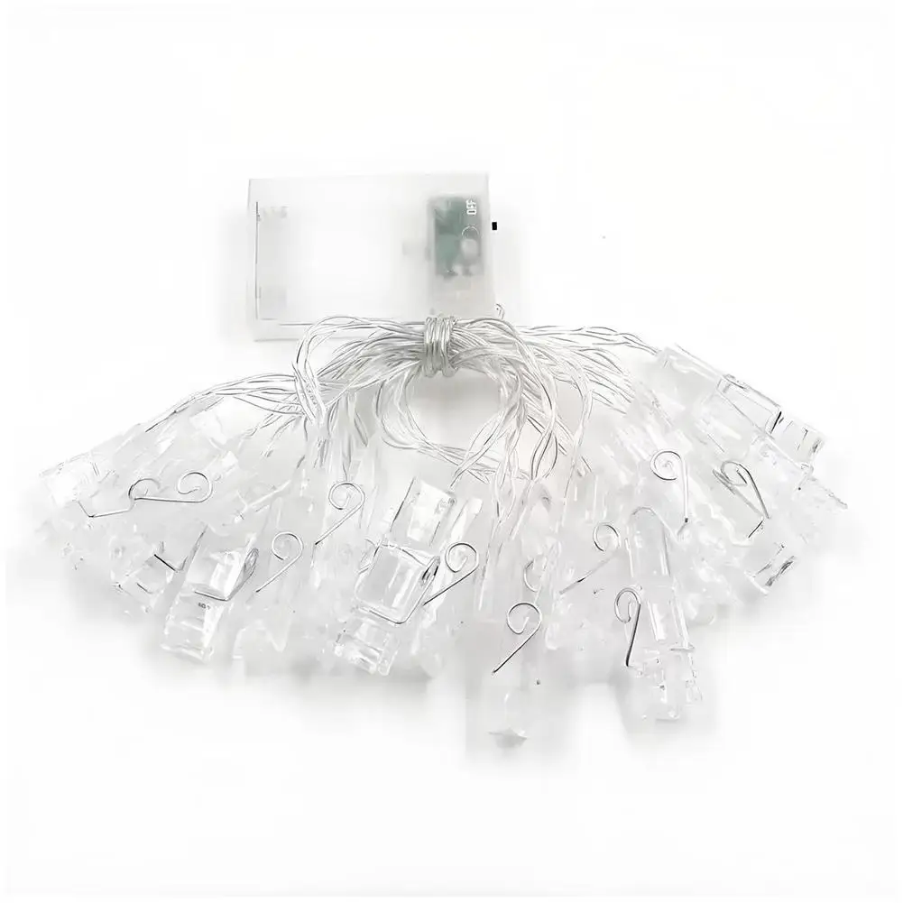 1.5 متر صندوق بطارية Led على شكل قلب سلسلة إضاءة بمشبك ، باستثناء البطارية ، تستخدم للحفلات ، غرفة النوم ، عنبر ، ديكور الزفاف