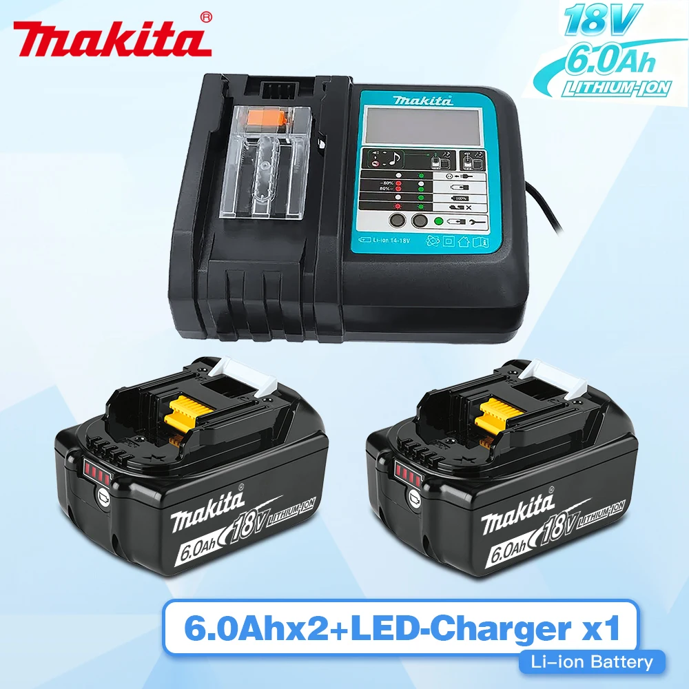 

Genuine Makita 18V Rechargeable Lithium Ion Battery With Charger, Suitable for BL1850 BL1880 BL1860B LXT400 Power Tools Battery