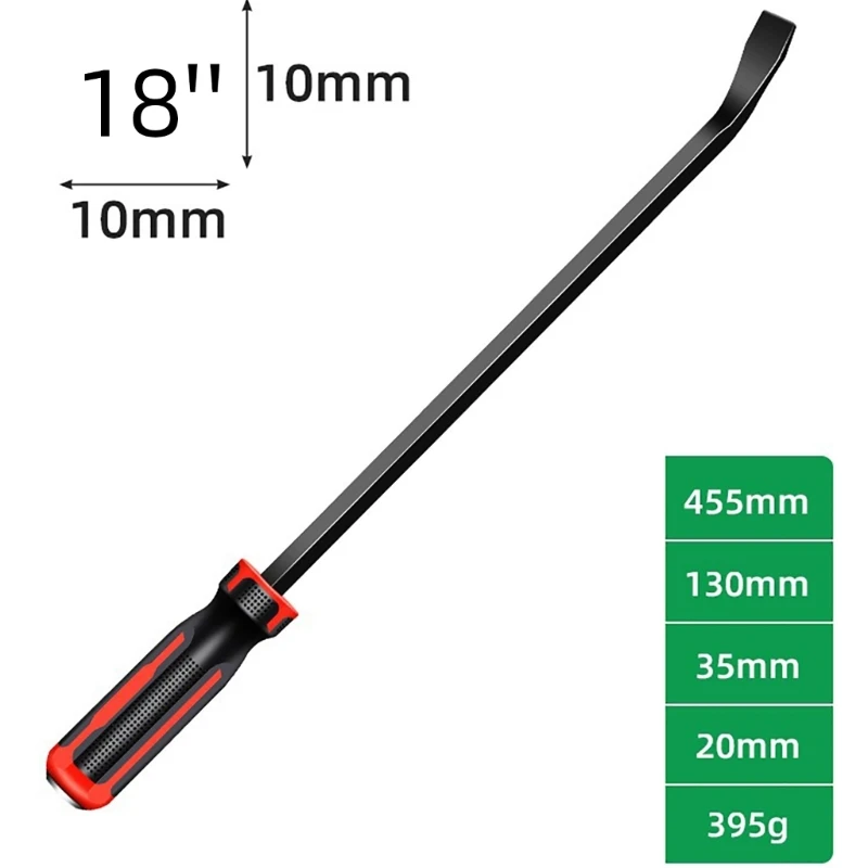 Pry Bar with Easy to Grip Handle Heavy Duty Mechanic Hand Tool for Prying Scraping Lifting Pulling