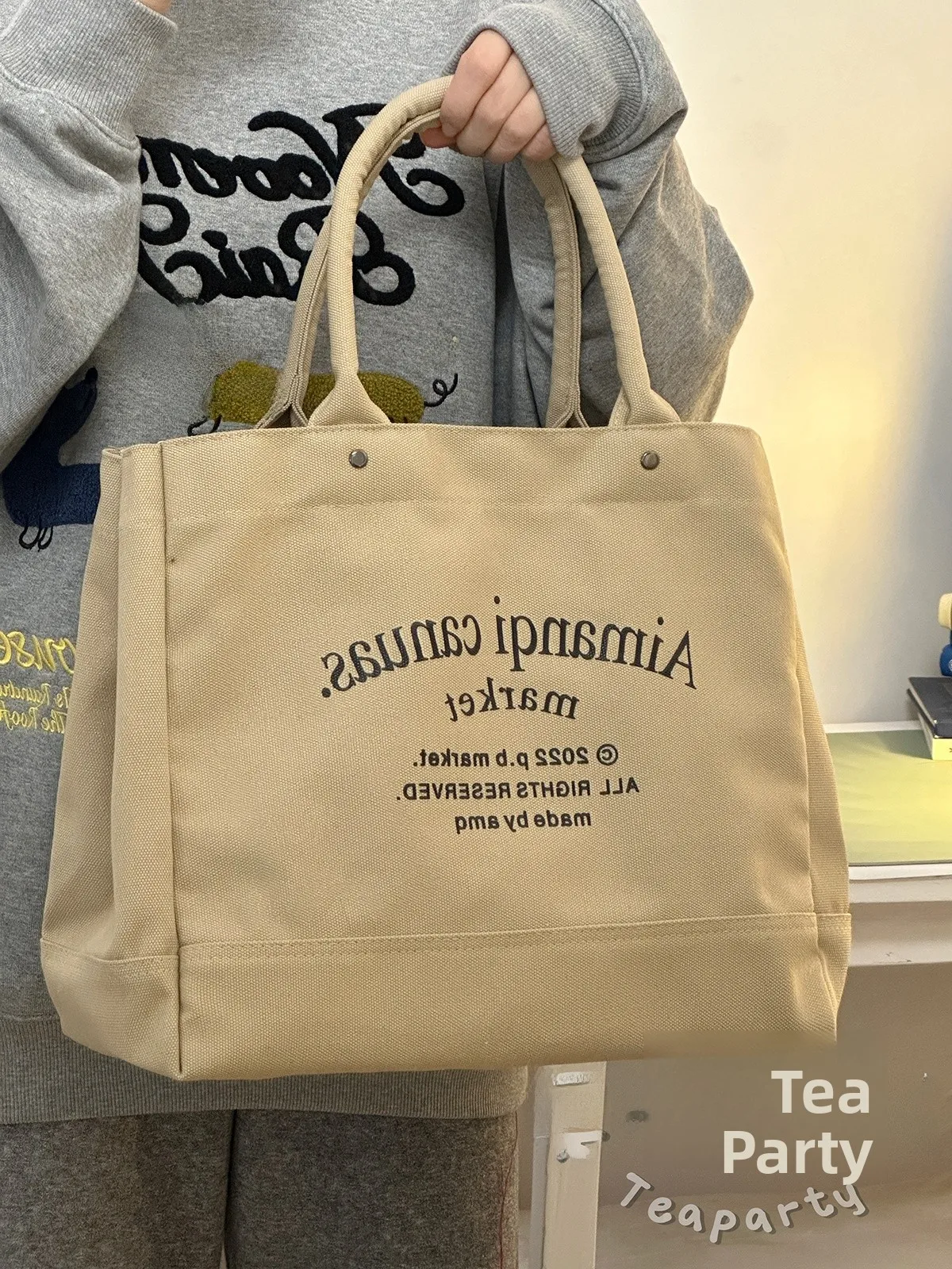 Thiened Canvas Tote Bag Commuter Class Cultural Artistic Large Capaci Handbag Women\'s Bag Casual op Bag ape