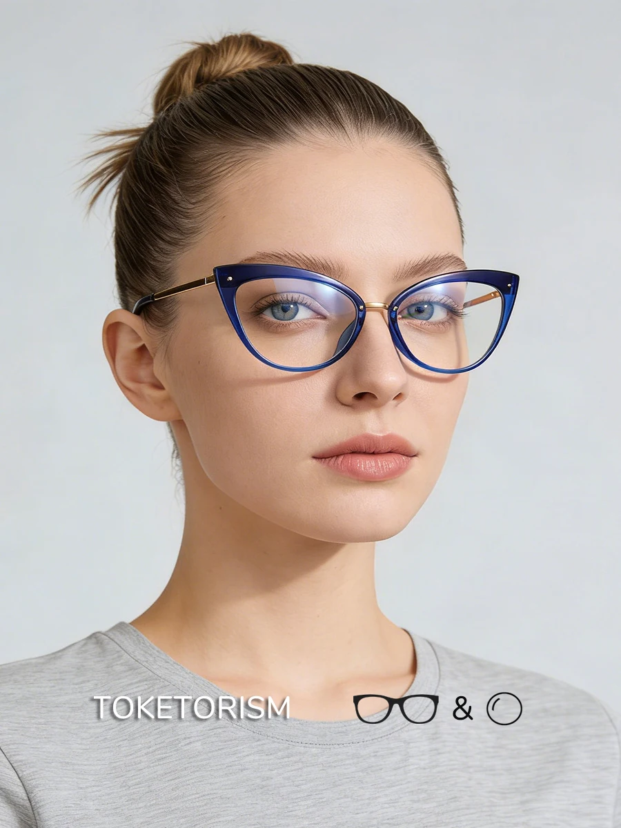 

Очки для чтения Toketorism Myopia Anti Blue Light для женщин, модные очки с прозрачными линзами