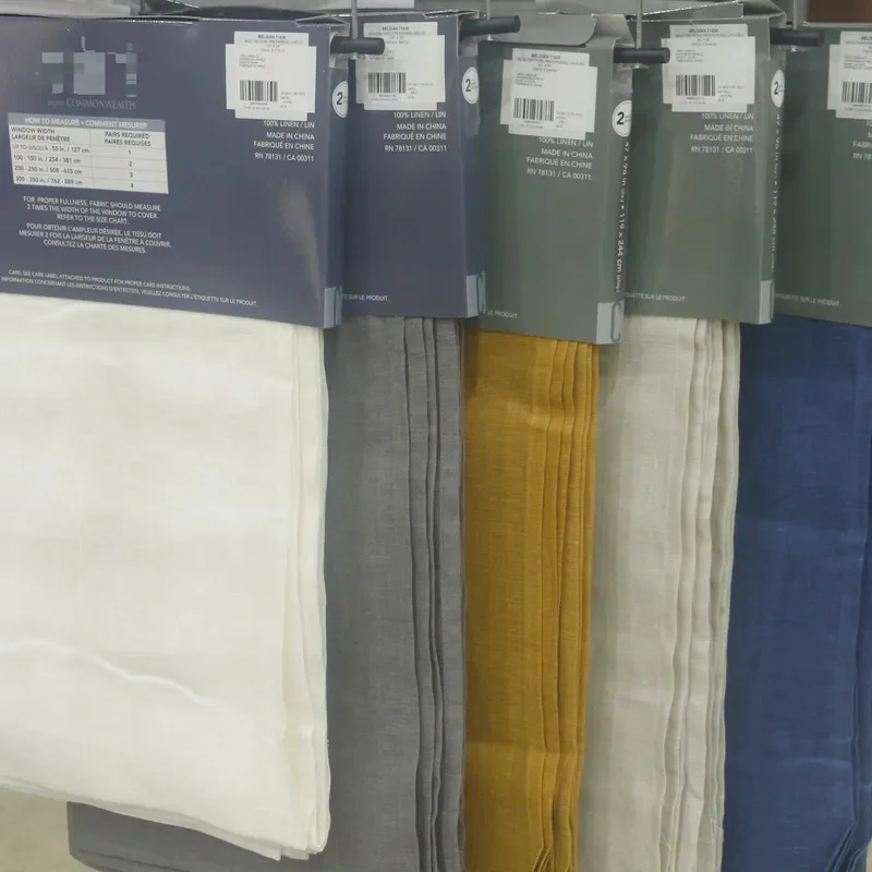 Factory Direct Sale Modern 100% Linen Curtain Fabric Screen Window Curtain for Living Room Bedroom