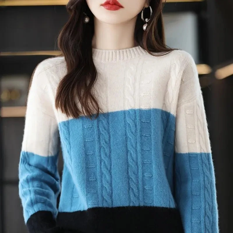 Fashion Autumn And Winter New Crew-Neck Sweater Women\'s Pullover Sweater With Long-Sleeved Blouse Bottoming Shirt Jumper