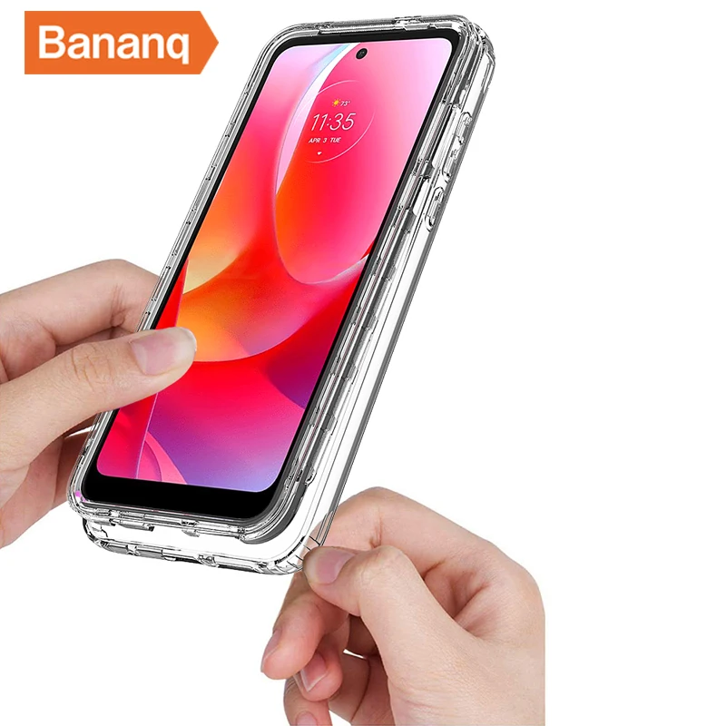 

Bananq Highly Clear Gradient Color Case For Motorola G Power Pure 5G Plus Phone Back Cover For Edge 20 Pro Lite