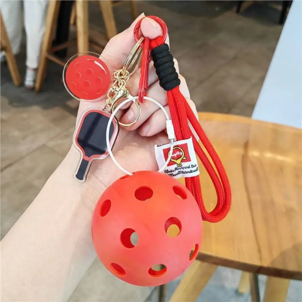 Acrylic Pickleball Paddle Keychain Detachable with Lanyard Pickleball Racket Pendant Pickleball Key Ring Bag Accessories