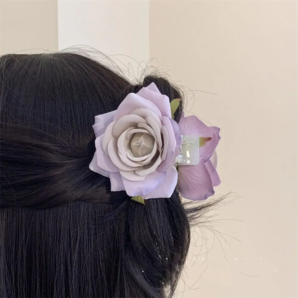 

Peony Flower Flower Hair Claw Cute Ponytail Clip Shark Clip Rose Hair Clip Headdress Cute Hairpin Large Shark Clip Female