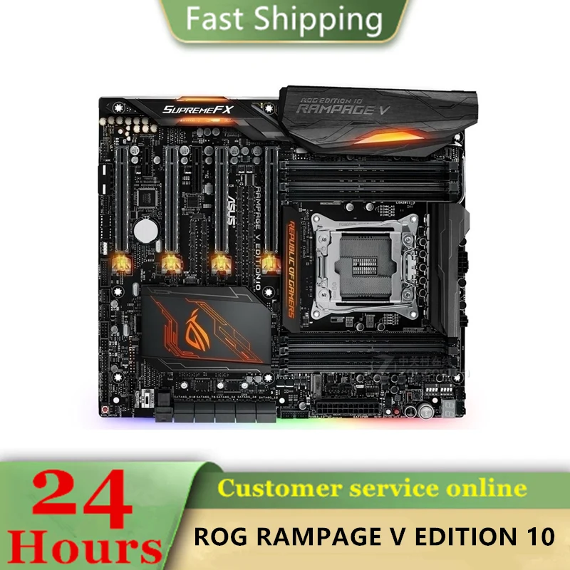 인텔 X99 ROG RAMPAGE V EDITION 10 마더보드, 중고 오리지널 LGA 2011-3 LGA2011 V3 DDR4 64GB USB3.0 SATA3 데스크탑 메인보드