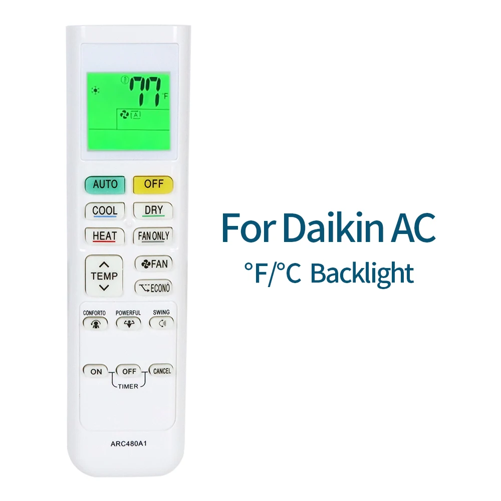 1pcs Replacement Remote Control For Daikin Air Conditioner ARC480A11 ARC480A1 ARC480A13 controller with Backlight Screen