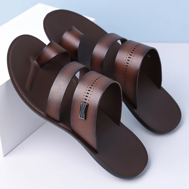 Men's Summer Fashion Comfortable Beach Shoes Dual-Wear Slip-On Soft Bottom Anti-Slip Trendy Sandals