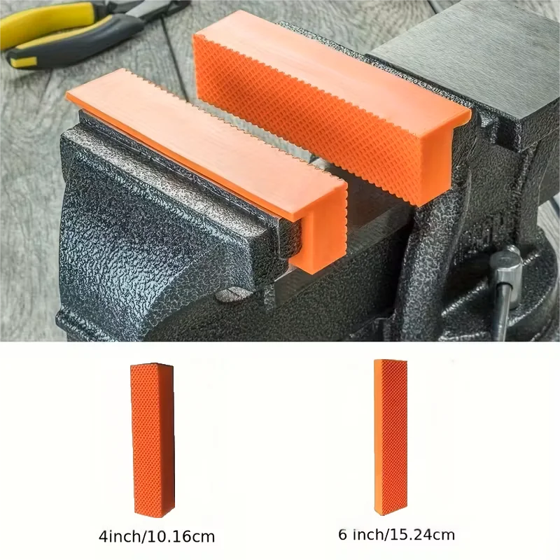 2pcs magnetic vise clamping protection strip, woven with orange polypropylene, anti slip and scratch resistant safety plate