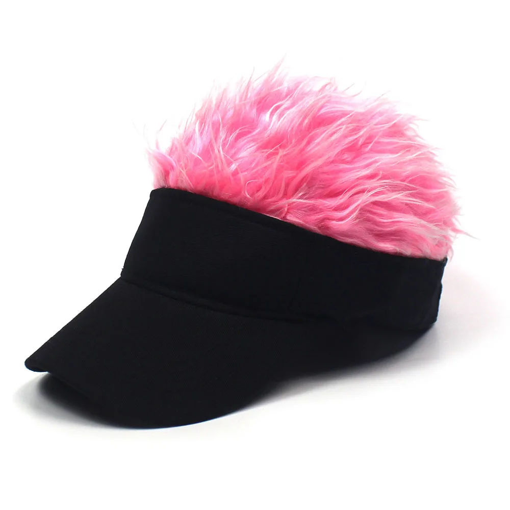 Funny Baseball Cap With Spiked Fake Hairs Wig Men Women Casual Hip Hop Hats Adjustable Sun Visor Casquatte Colorful Golf Caps