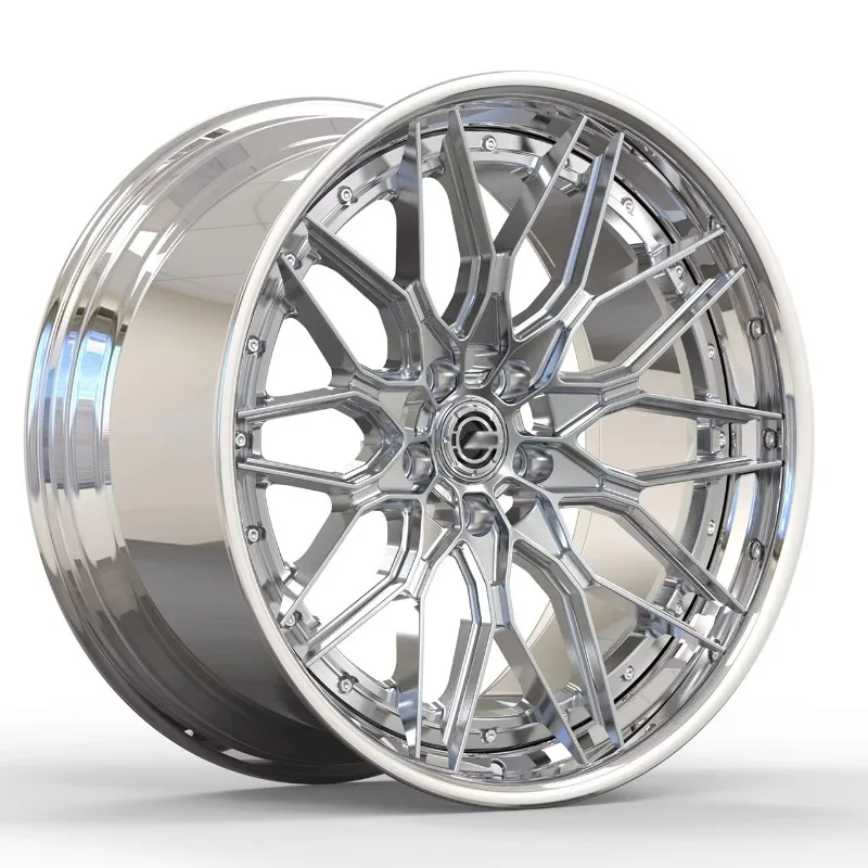 

2 Piece Forged Wheel Brushed Polished 5x120 5x112 5x114.3 18 19 20 21 22 Inch Wheel for Racing Car Wheel Rim
