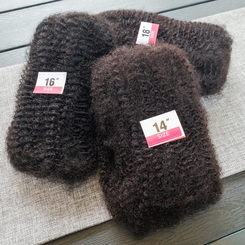 Imagen 2 del producto 1B # Cabello humano Afro rizado de 10-18 pulgadas, 100% cabello humano a granel para trenza de ganchillo, extensión de cabello brasileño Dreadlock, 30 g/unidad