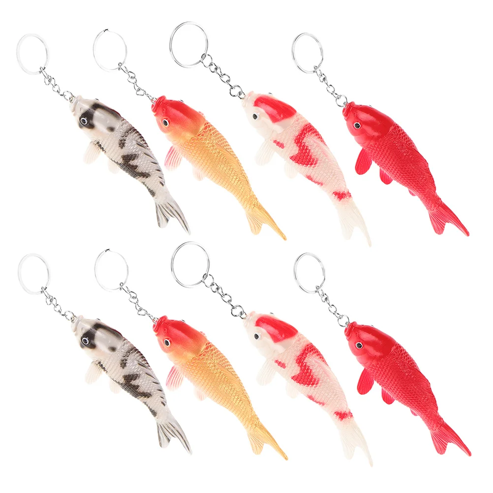 

8Pcs Koi Fish Keychain for Kids Lifelike Colorful Design Party Bag Filler Fun Accessory for Backpacks Purses Phones Unique