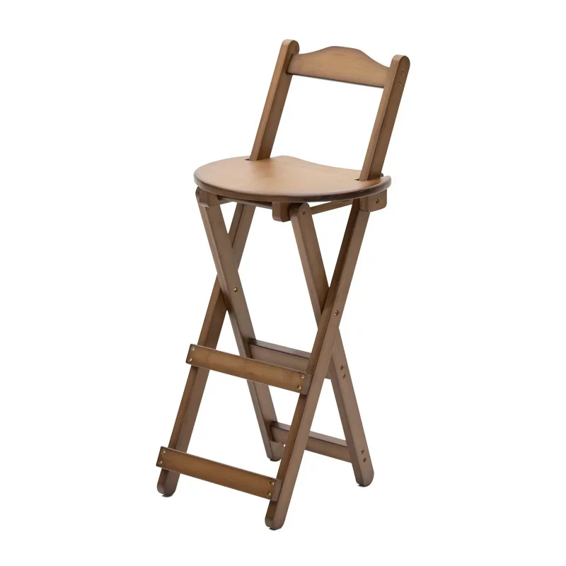 Eco-friendly Bamboo Bar Chair Foldable High Kitchen Stool Ideal for Small Apartments Elegant Dining Chairs for Milk Tea Shops