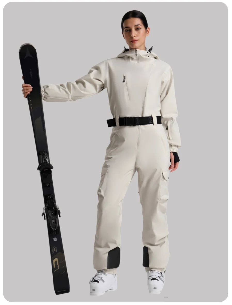 

Gsou Snow 2025 Women's One-Piece Ski Suit Slim Fit Windproof Waterproof Thermal Insulated Snowsuit for Alpine Downhill Skiing