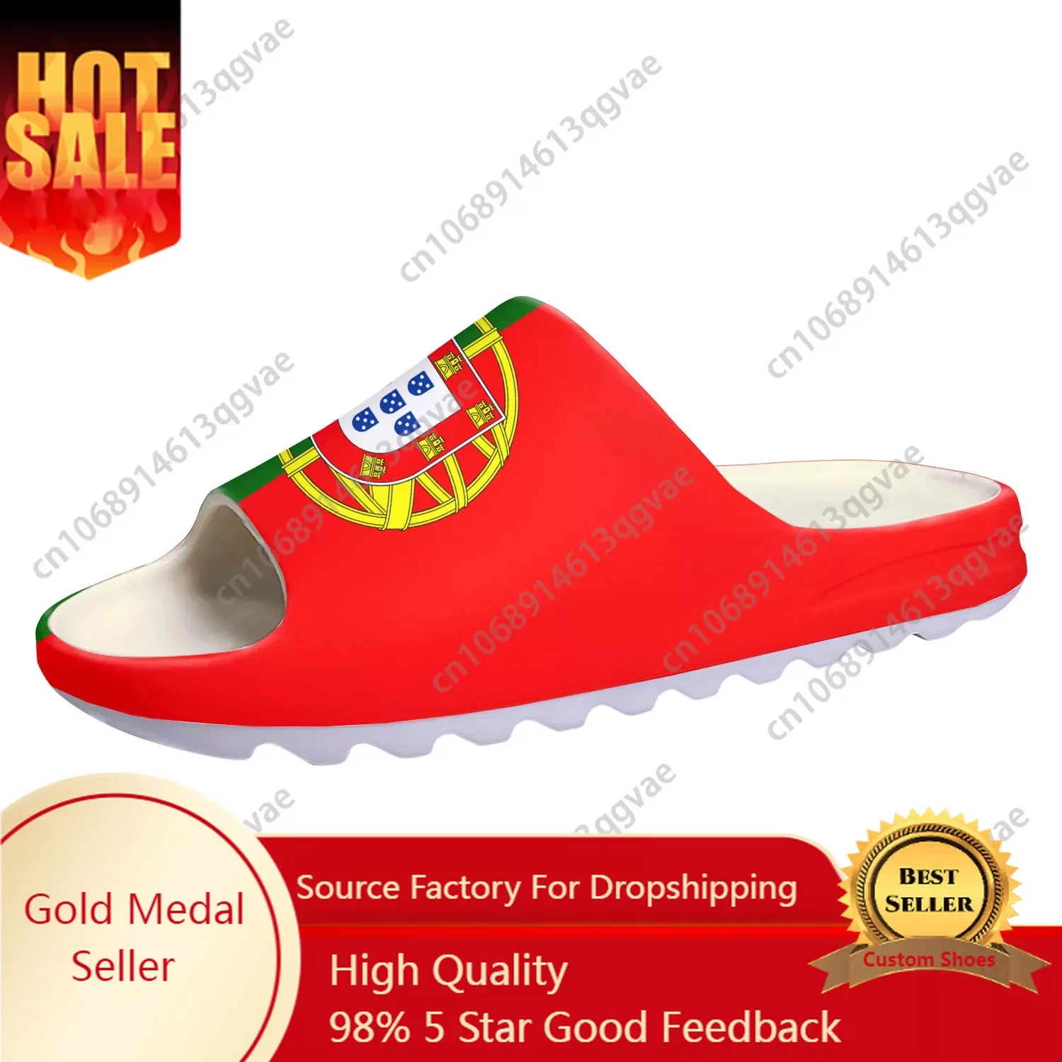 

Portugal Flag Soft Sole Sllipers Home Clogs Step on Water Shoes Mens Womens Teenager Bathroom Beach Customize on Shit Sandals