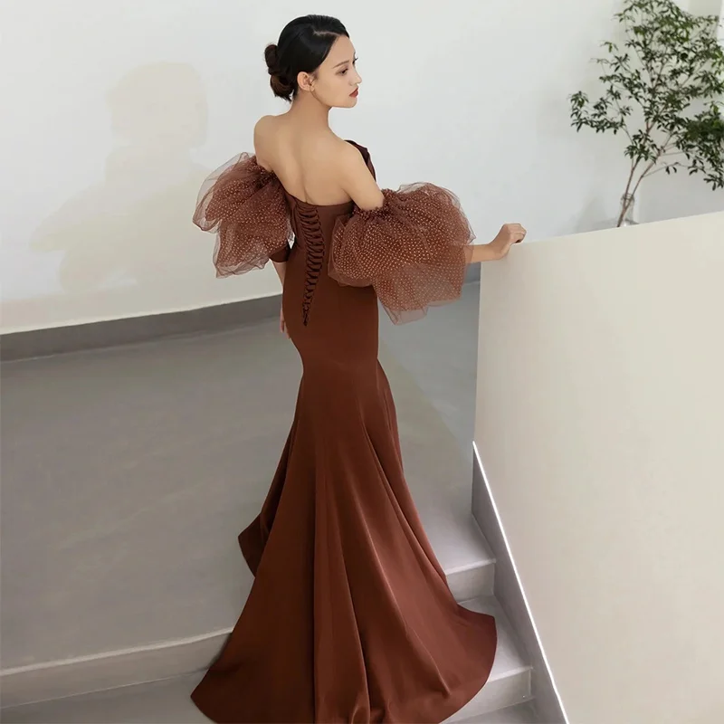 

Ele Red Wedding Dr with Train for Women ort Sve Long Evening Gown for Wedding Engagement Par Performance