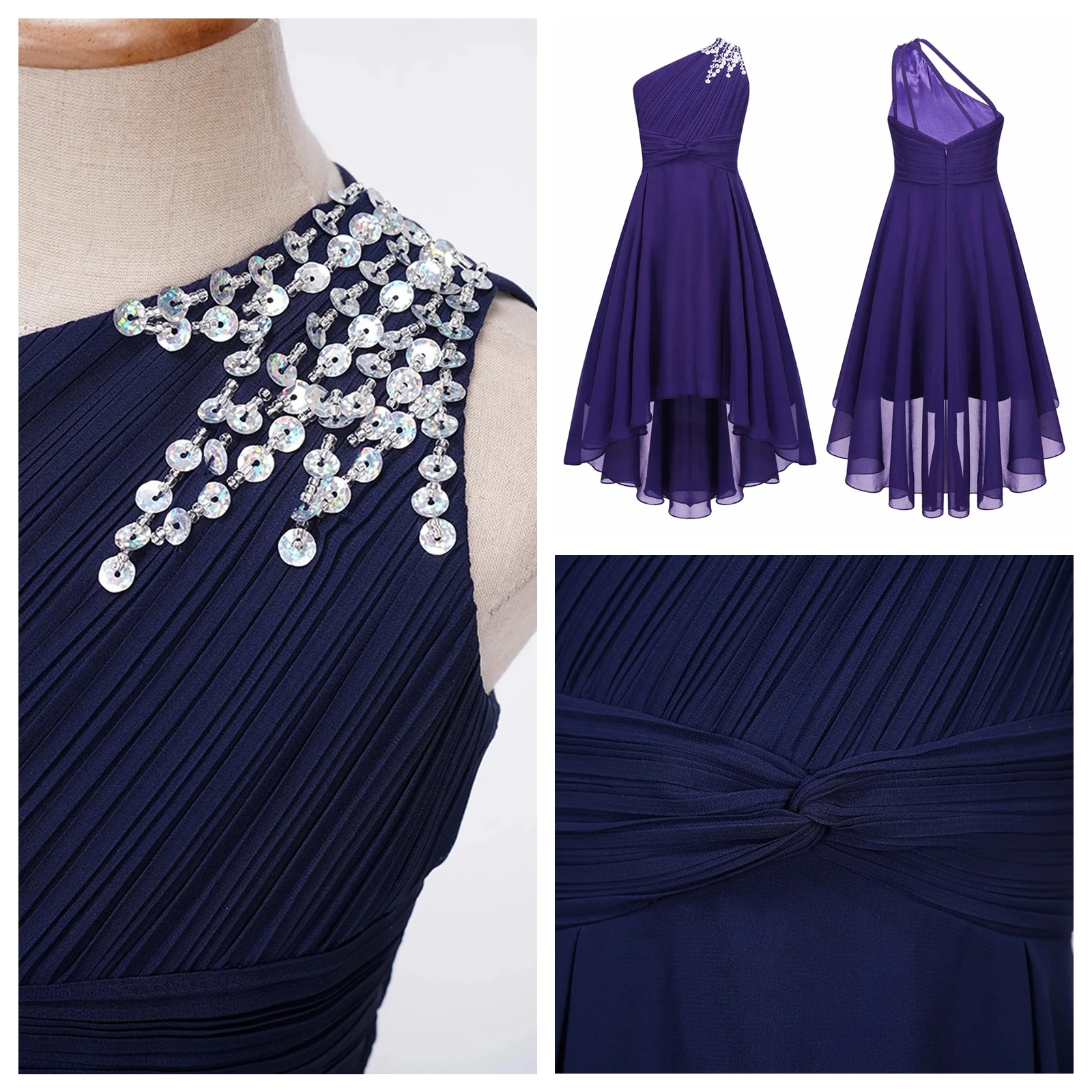 

Kids Ballet Dress One Shoulder Teens Dance Wear Girls Party Dress Stage Performance Proms Gown Children Lyrical Dance Costume