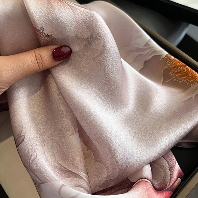 Fashion 100% Real Silk Scarf Women Shawls Wraps for Ladies Foulard Scarves New Neck Hair Pashmina Female Shawl Hijab Bandana