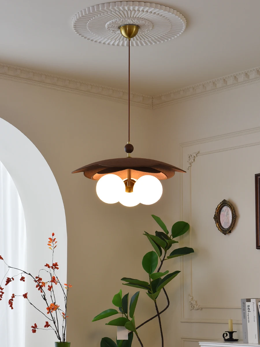 

Wooden Vintage Pendant Light with Glass Shade Retro Shop Hotel Chandelier Living Room Japan Hanging Lamp for Room Decor Lusutre